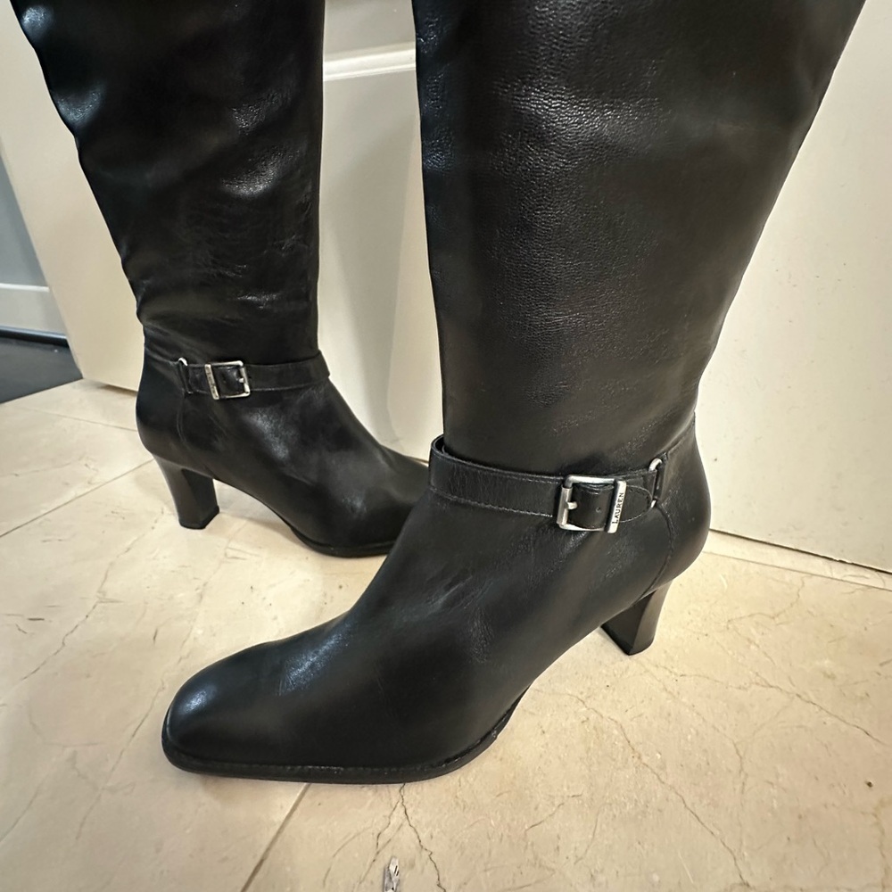 Lauren Tall Leather Boots - size 6.5